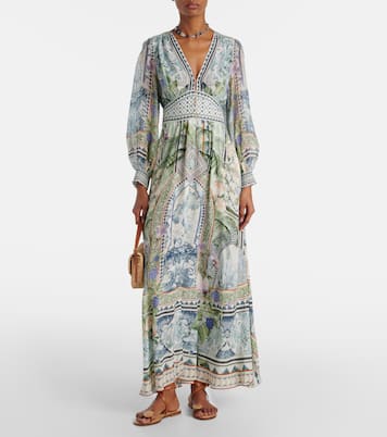 Printed silk crêpe maxi dress | Camilla
