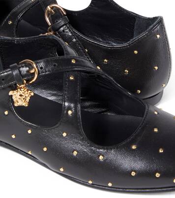 Verzierte Mary-Jane-Ballerinas Medusa aus Leder | Versace Kids