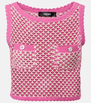Crop top de croché en mezcla de algodón | Versace
