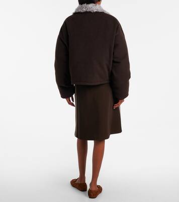 Logo gabardine bomber jacket | Miu Miu