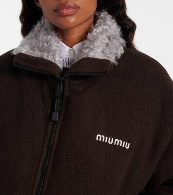 Logo gabardine bomber jacket | Miu Miu