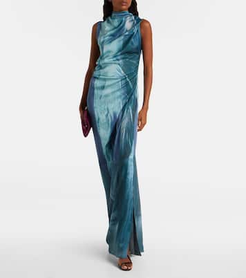 Vestido largo de satén drapeado | Jean Paul Gaultier