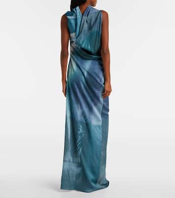 Vestido largo de satén drapeado | Jean Paul Gaultier