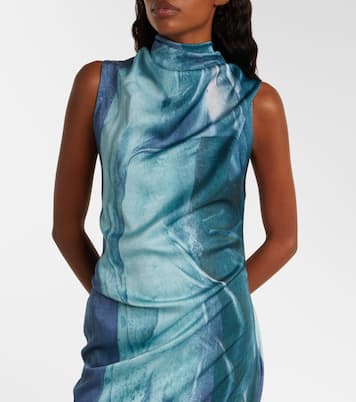 Vestido largo de satén drapeado | Jean Paul Gaultier