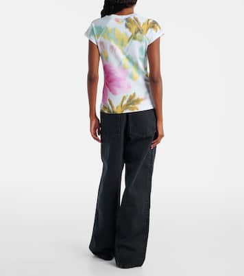 T-shirt en coton mélangé à fleurs | Loewe