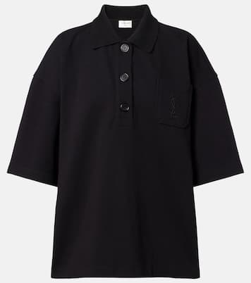 大廓形棉质刺绣Polo衫 | Saint Laurent