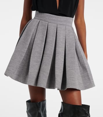Pleated wool and cotton-blend miniskirt | Balmain