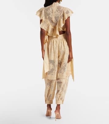 Hypnotic layered lace barrel-leg pants | Zimmermann