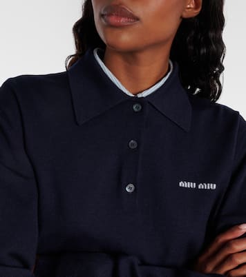Virgin wool polo sweater | Miu Miu
