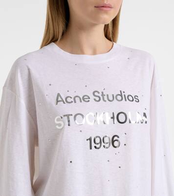 Embellished logo cotton and hemp jersey T-shirt | Acne Studios