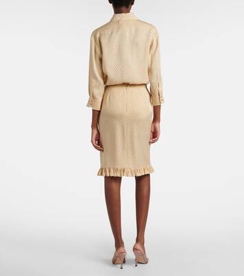 Midirock Interlocking G aus Seiden-Jacquard | Gucci