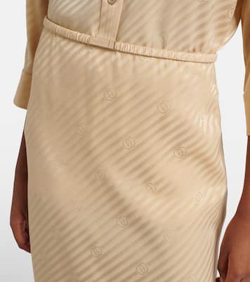 Midirock Interlocking G aus Seiden-Jacquard | Gucci