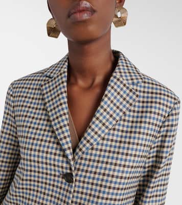 Nadia checked wool and cotton blazer | 'S Max Mara