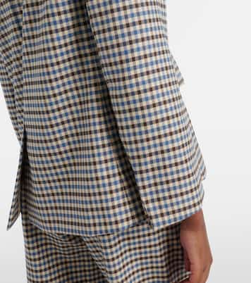 Nadia checked wool and cotton blazer | 'S Max Mara