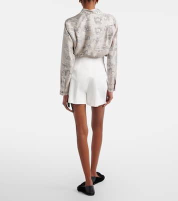 Tabacco pleated cotton-blend shorts | Max Mara