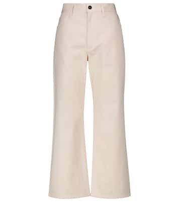 High-rise cotton bootcut pants | Jil Sander