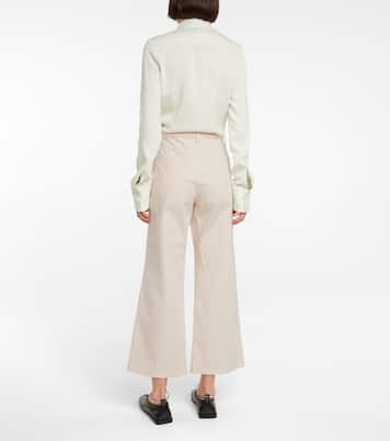High-rise cotton bootcut pants | Jil Sander
