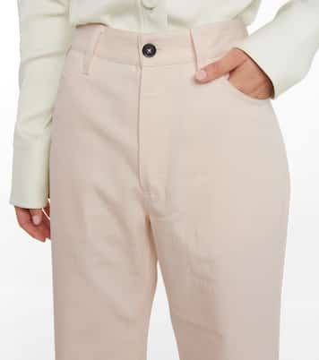 High-rise cotton bootcut pants | Jil Sander