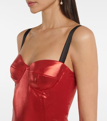 Laminated bustier midi dress | Dolce&Gabbana