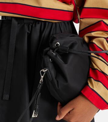 Re-Nylon leather-trimmed bucket bag | Prada