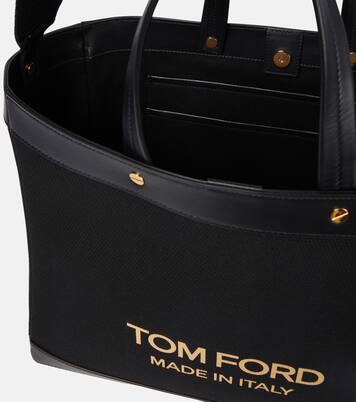 Shopper T Screw Medium in canvas e pelle | Tom Ford