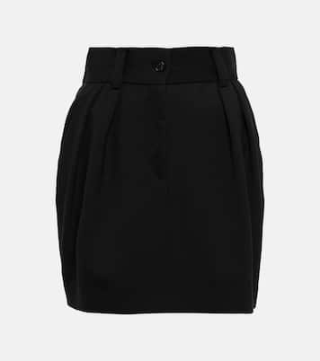 Mini-jupe en laine mélangée | Miu Miu