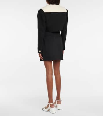 Mini-jupe en laine mélangée | Miu Miu