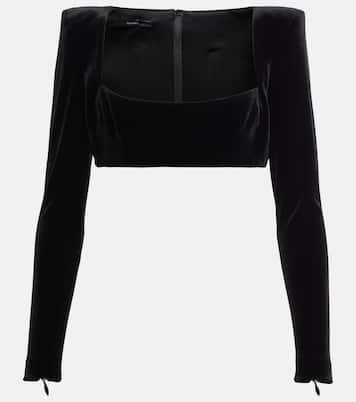 Top cropped Haley in velluto | Alex Perry