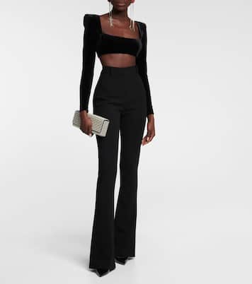Top cropped Haley in velluto | Alex Perry