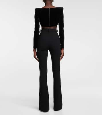 Top cropped Haley in velluto | Alex Perry