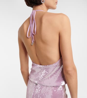 Top de lentejuelas con cuello halter | Rotate