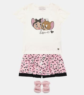 T-shirt in misto cotone con decorazione | Monnalisa