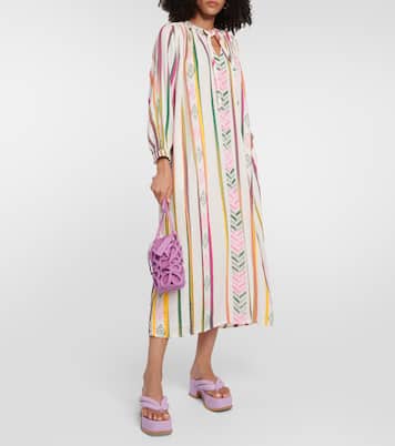 Jacquard cotton midi dress | Velvet