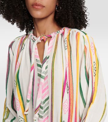 Jacquard cotton midi dress | Velvet