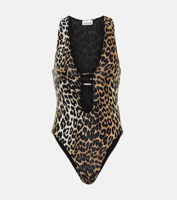 Leopard-print swimsuit | Ganni