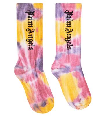 Logo tie-dye cotton-blend socks | Palm Angels Kids