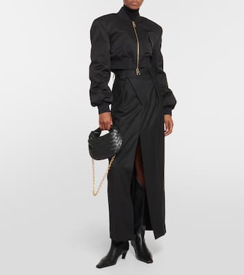 Reggie oversized satin bomber jacket | Khaite