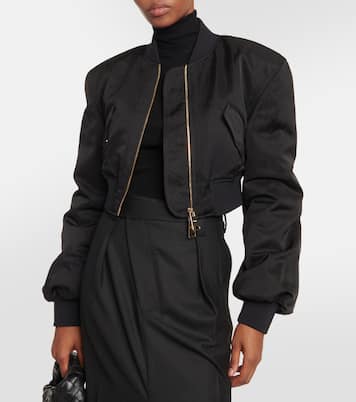 Reggie oversized satin bomber jacket | Khaite