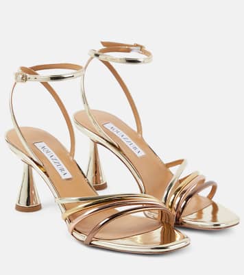 Sandalias Latour 75 de piel metalizada | Aquazzura