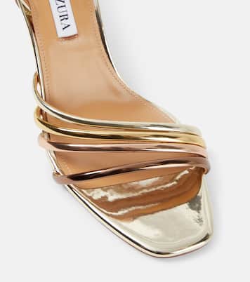 Sandalias Latour 75 de piel metalizada | Aquazzura