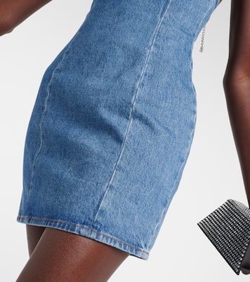 Crystal-embellished denim minidress | Area