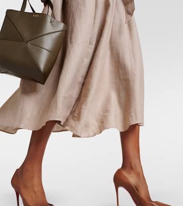 Vestido midi de lino con cinturón | Loro Piana