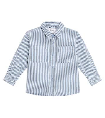 Giacca camicia in cotone e lino a righe | Il Gufo