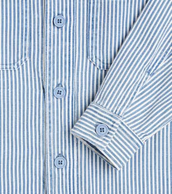 Giacca camicia in cotone e lino a righe | Il Gufo