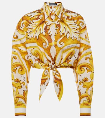Cropped-Hemd Majolica aus Baumwollpopeline | Dolce&Gabbana
