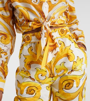 Cropped-Hemd Majolica aus Baumwollpopeline | Dolce&Gabbana