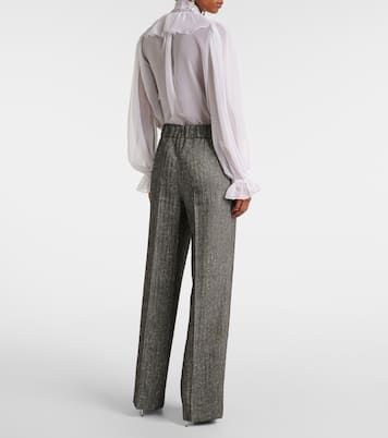 Weite High-Rise-Hose aus einem Wollgemisch | Dolce&Gabbana
