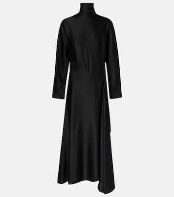 Asymmetric satin midi dress | Alaïa