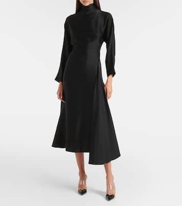 Asymmetric satin midi dress | Alaïa