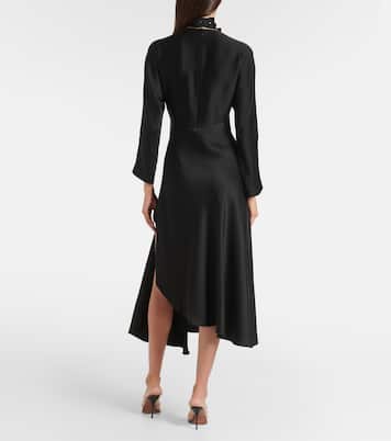 Asymmetric satin midi dress | Alaïa